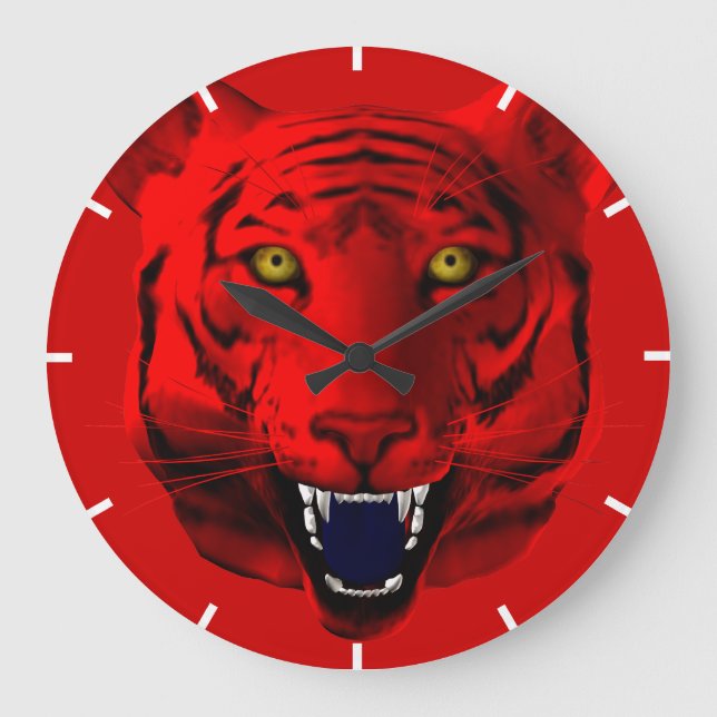 Red Tiger Large Clock (Front)