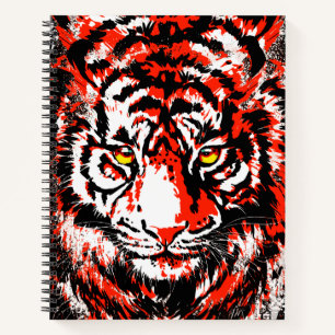 Red Tiger Notebook - Tiger Artwork - Wildlife