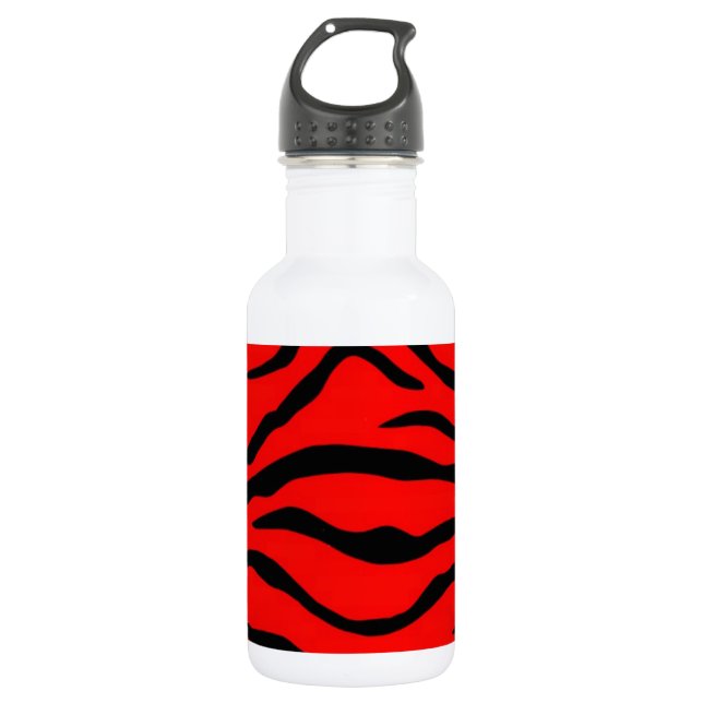 Red Tiger Pattern 532 Ml Water Bottle (Front)