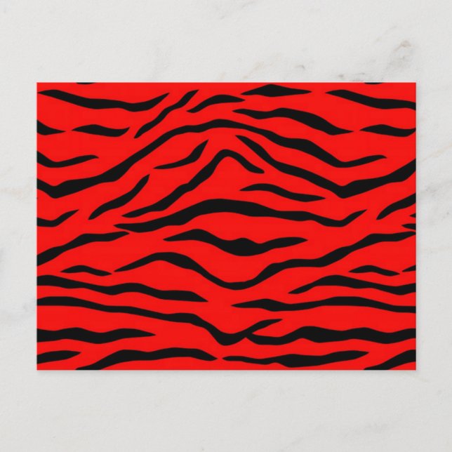 Red Tiger Pattern Postcard (Front)