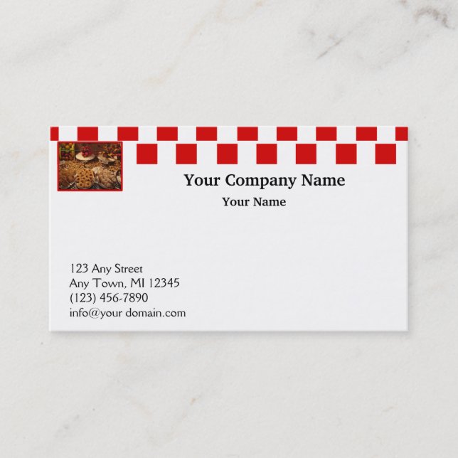 Red Tile Desserts Business Card (Front)