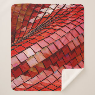Red tiles illustration sherpa blanket