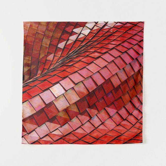 Red tiles illustration tapestry (Front)
