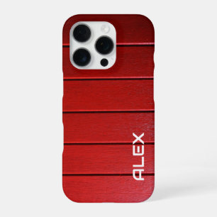 Red Timber Horizontal Pattern iPhone 16 Pro Case