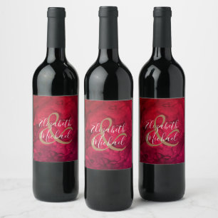 Red to Black Watercolor Wine Bottle Labels