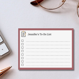 Red To-Do List with Clipboard and Pen  Post-it Notes