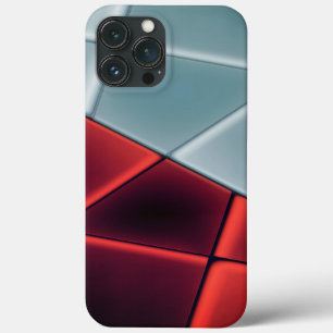 Red to grayish trapezoids with option to change… t iPhone 13 pro max case