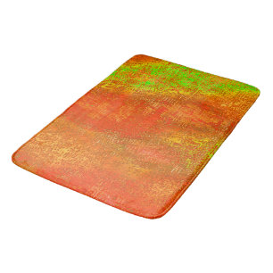 Red to lime with grooves and skinned stained paint bath mat