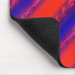 Red to royal blue wide cross stripes in lacy style mouse pad