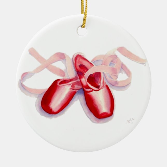 Red Toes Shoes Ceramic Tree Decoration (Front)