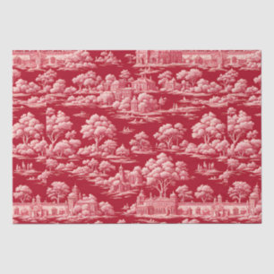 Red Toile de Jouy Tissue Paper
