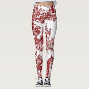 Red Toile with Historic Architecture & Pastoral Leggings