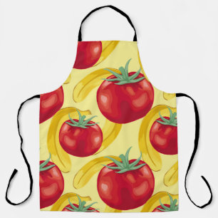 Red tomato and fruits seamless pattern designabstr apron