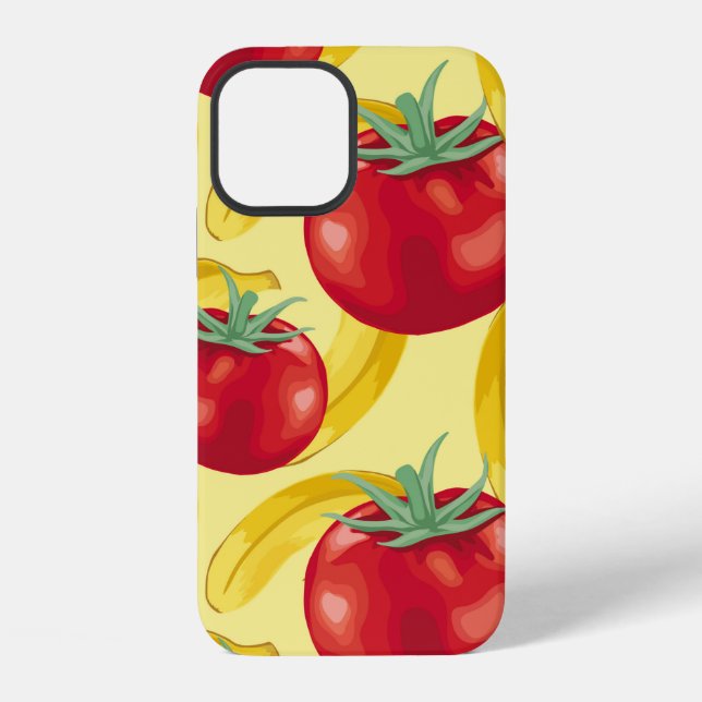 Red tomato and fruits seamless pattern designabstr iPhone case (Back)