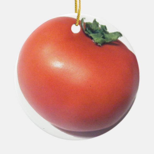 Red Tomato Ceramic Tree Decoration (Front)