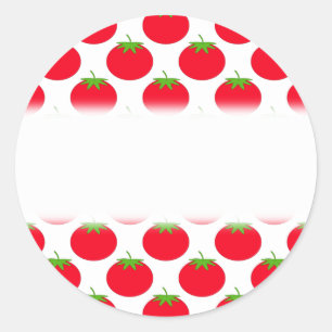 Red Tomato Pattern. Classic Round Sticker