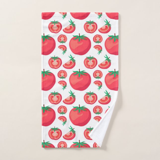 Red Tomato Pattern Cute So Funny    Hand Towel (Hand Towel)