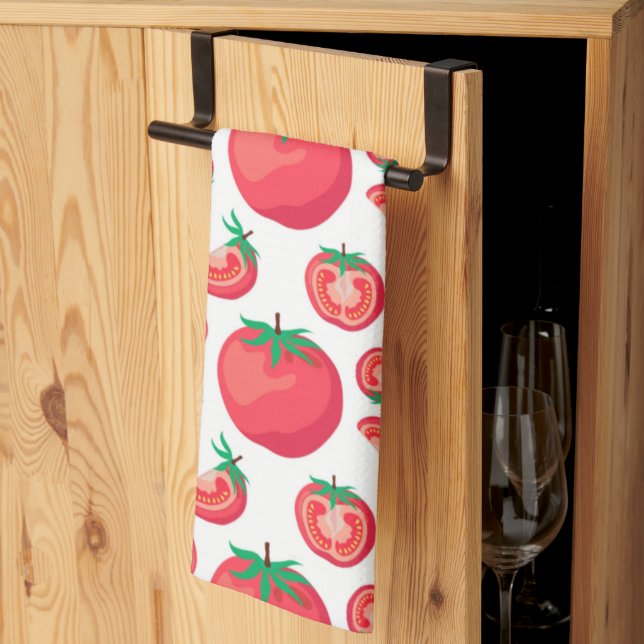 Red Tomato Pattern Cute So Funny     Tea Towel (Thirds Fold)