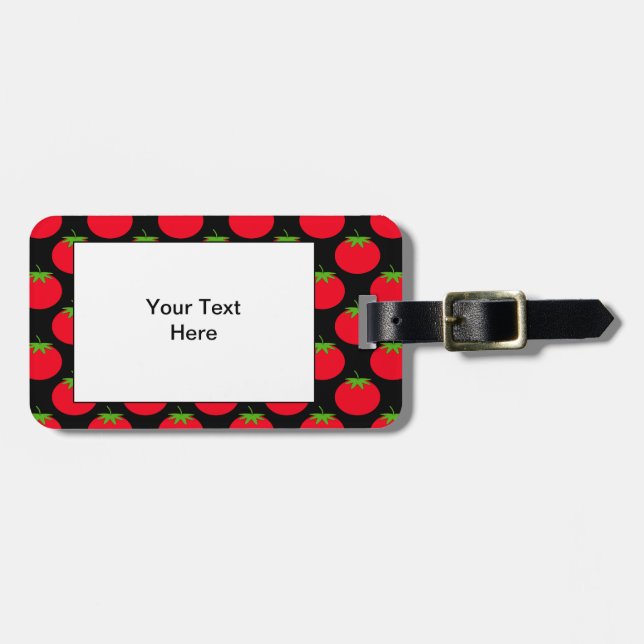 Red Tomato Pattern. Luggage Tag (Front Horizontal)