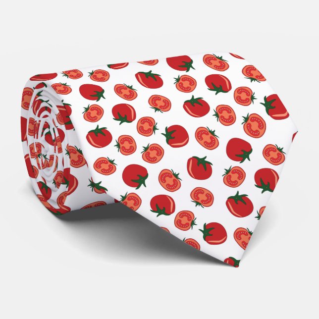 Red tomato pattern tie (Rolled)