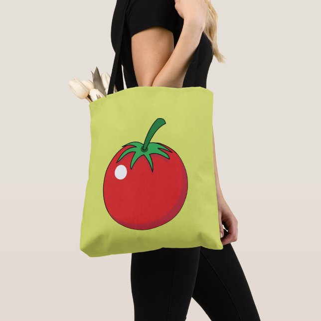 Red Tomato Tote Bag (Close Up)