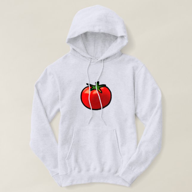 Red Tomato Whimsical Custom Art Hoodie (Design Front)