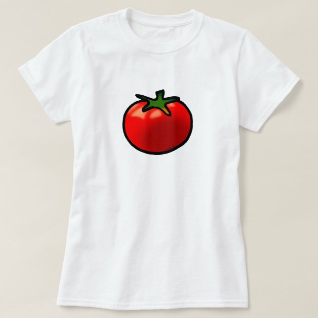 Red Tomato Whimsical Custom Art T-Shirt (Design Front)
