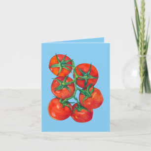 Red Tomatoes blue Note Card
