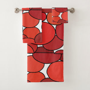 Red Tomatoes Fruit Pattern Bath Towel Set