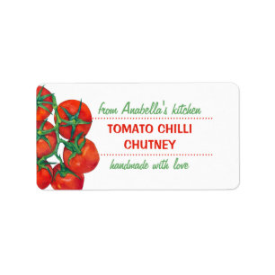 Red Tomatoes Kitchen Preserves Label