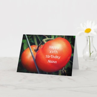 Red Tomatoes On Vine Personalised Nature Birthday  Card