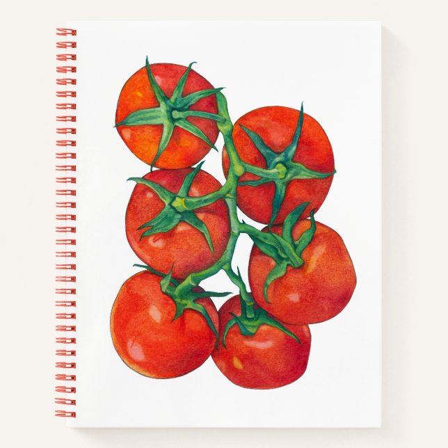 Red Tomatoes Spiral Notebook (Front)