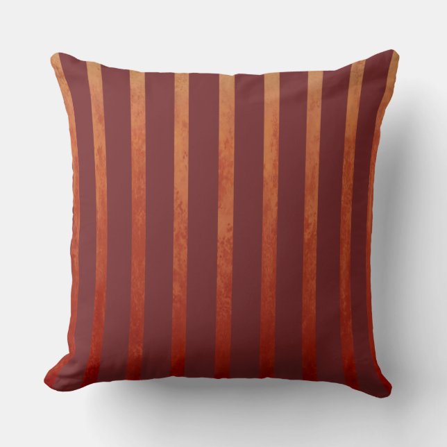 Red Toned Ombre Stripes Cushion (Front)