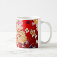 Red Tones Rustic Hand Drawn Rose & Birds