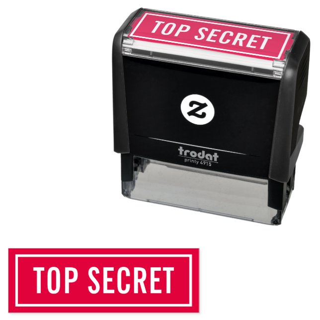 Red Top Secret Self-inking Stamp (In Situ)