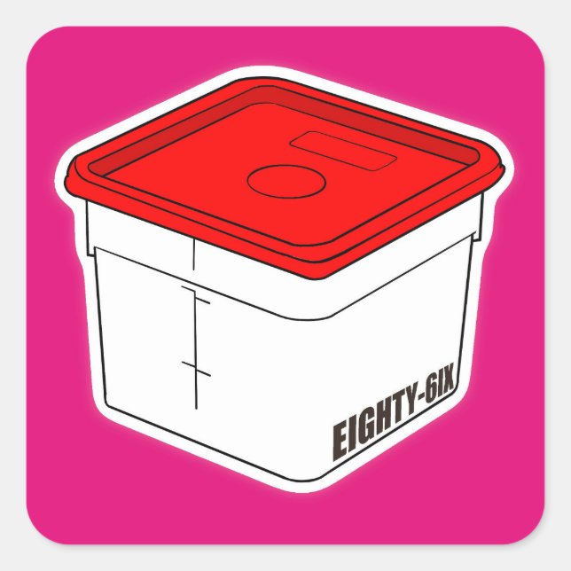 Red top square sticker (Front)