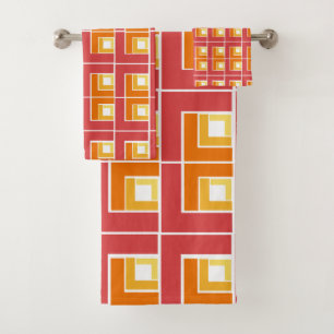 Red Topsy Turvy Bath Towel Set