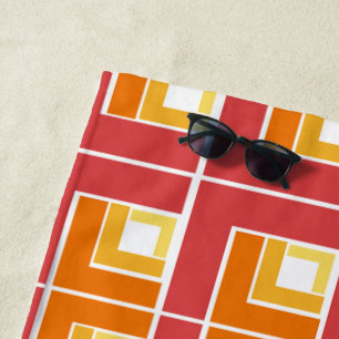 Red Topsy Turvy  Beach Towel