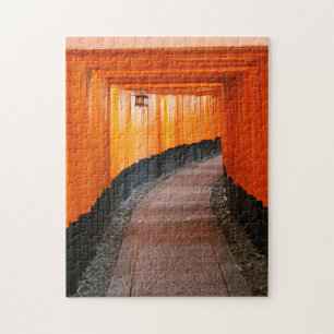 Red Tori Gates Shrine Kyoto Japan Travel Photo Jigsaw Puzzle