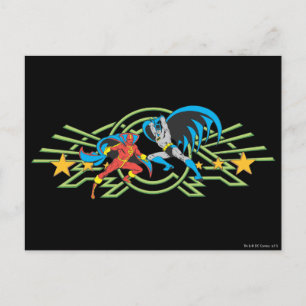 Red Tornado + Batman Postcard