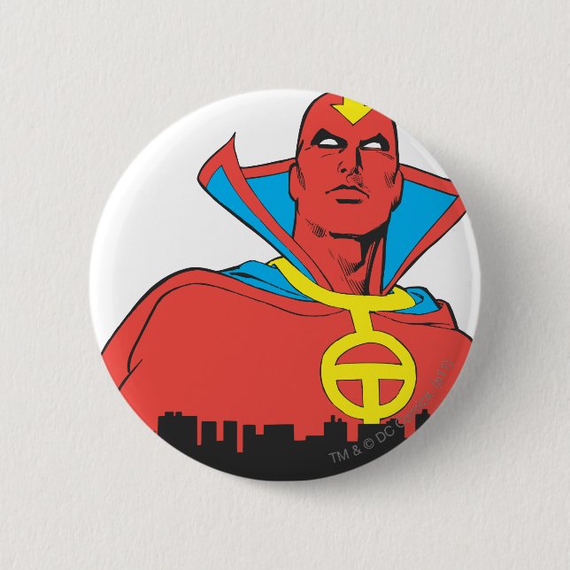 Red Tornado Behind Cityscape 6 Cm Round Badge (Front)