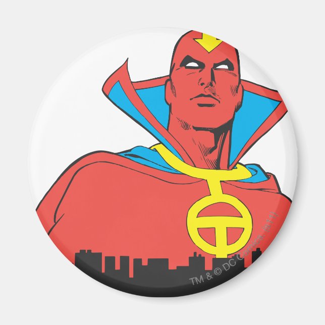 Red Tornado Behind Cityscape Magnet (Front)