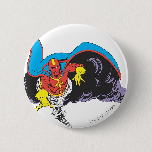 Red Tornado Emerges 6 Cm Round Badge (Front)