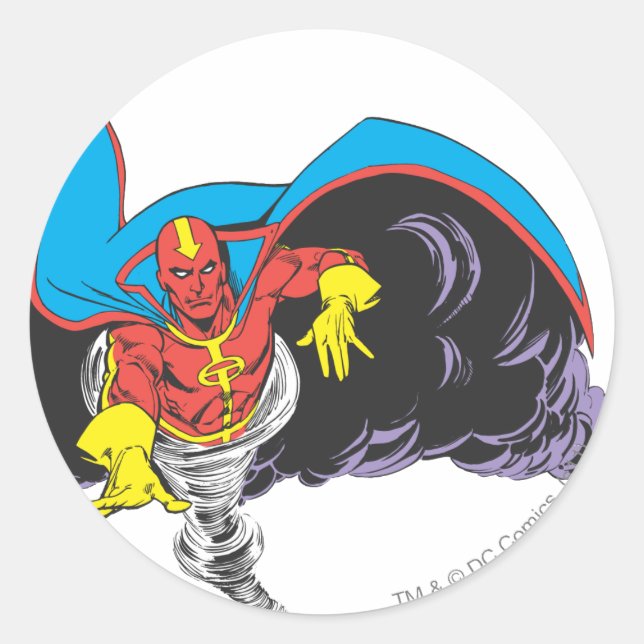 Red Tornado Emerges Classic Round Sticker (Front)