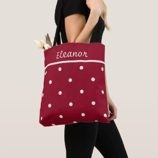 Red Tote with Cream Dots – Perfect for Holidays Bag