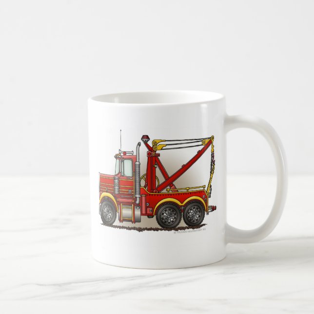 Red Tow Truck Wrecker Mugs (Right)