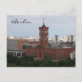 red town hall postcard