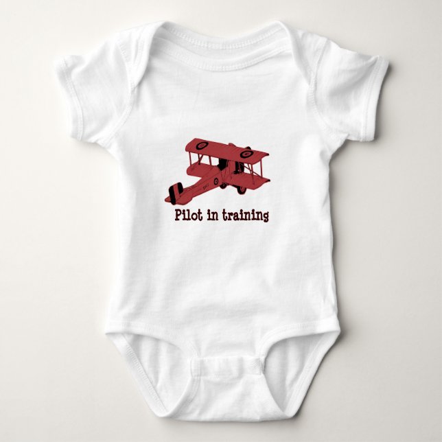 red toy biplane baby shirt (Front)
