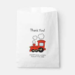 Red toy train boys baby shower party favour bags
