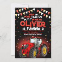 Red Tractor 3rd Birthday Party